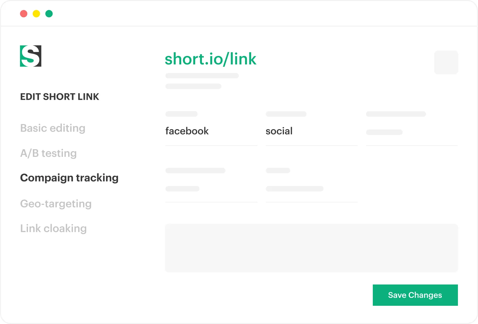 Short.io utm campaign tracking